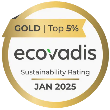 Ecovadis Gold-Logo für nachhaltige Entwicklung für Januar 2025